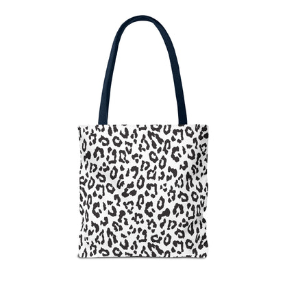 Leopard Print Tote Bag — Black & White All-Over-Print Shopper