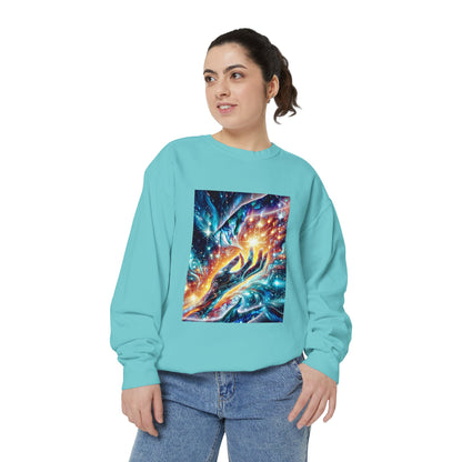 Galaxy Touch Sweatshirt — Cosmic Hands Astral Art Crewneck