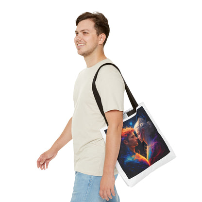 Cosmic Lovers Tote Bag — Fire & Ice Romantic Art AOP