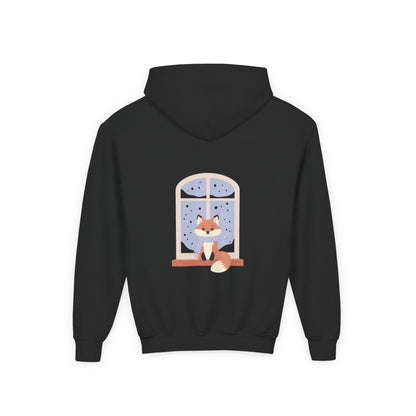 Kids Fox Hoodie - Cozy Winter Window Design