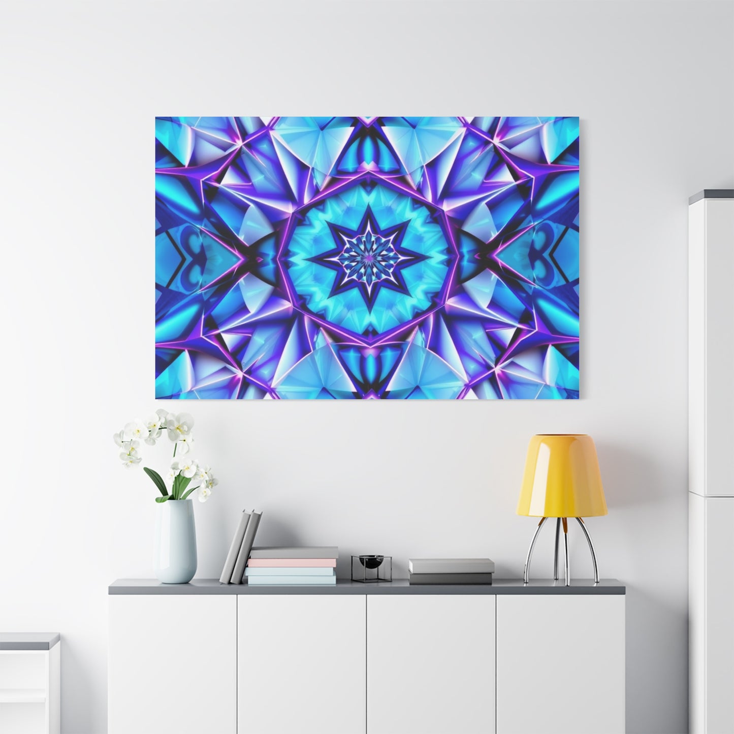 Blue Kaleidoscope Matte Canvas Wall Art – Stretched 1.25"