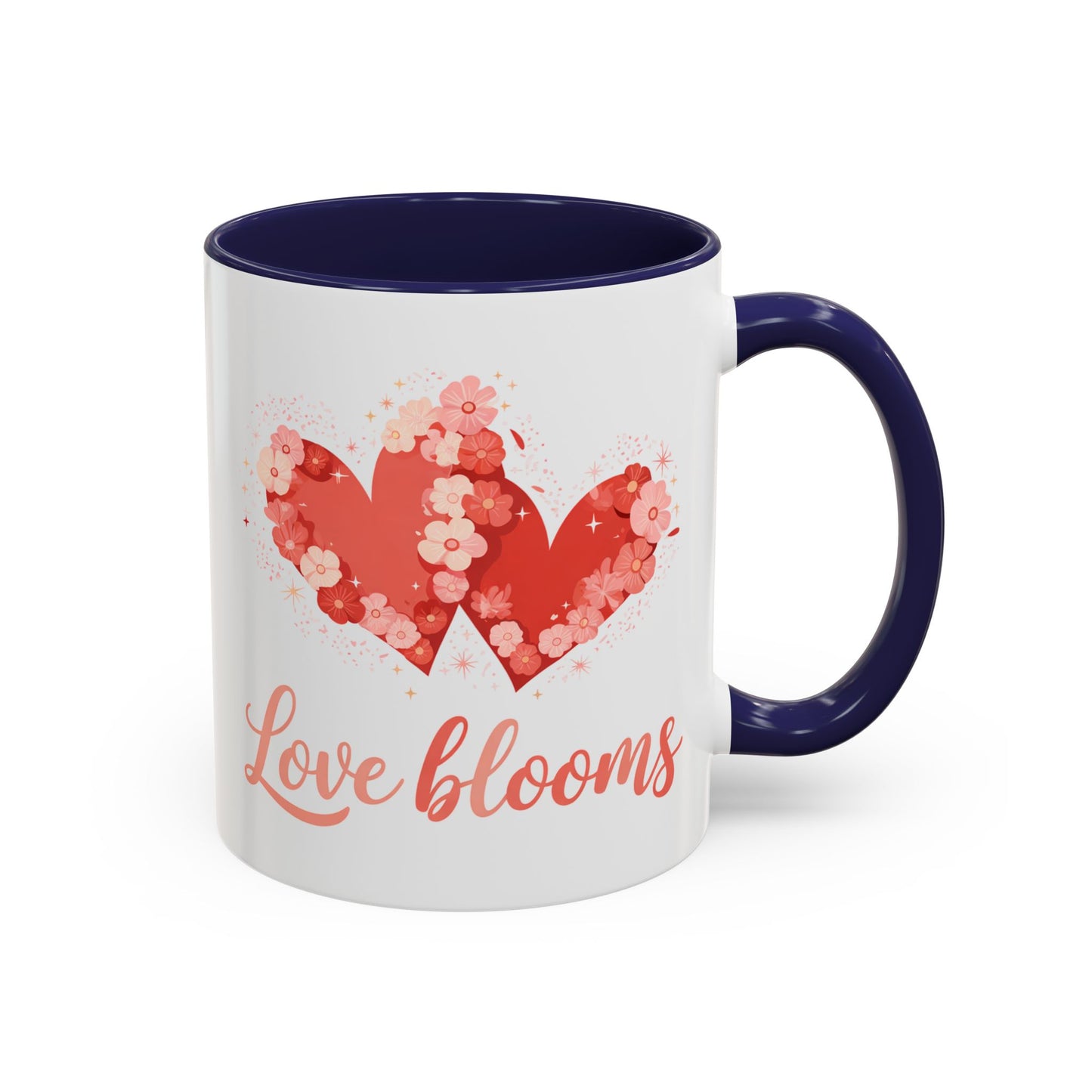 Love Blooms Accent Coffee Mug — Floral Heart 11/15oz
