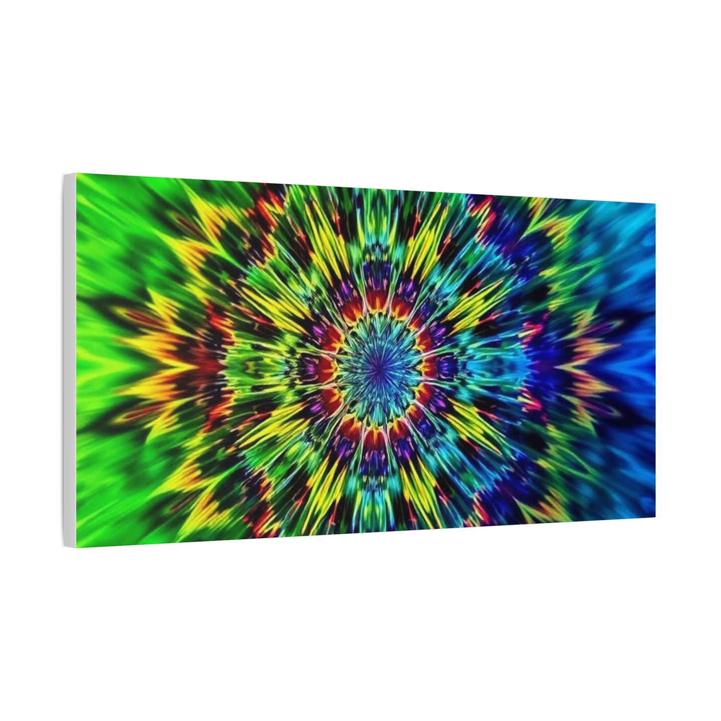 Psychedelic Kaleidoscope Matte Canvas Wall Art — Vibrant Mandala Stretched Canvas
