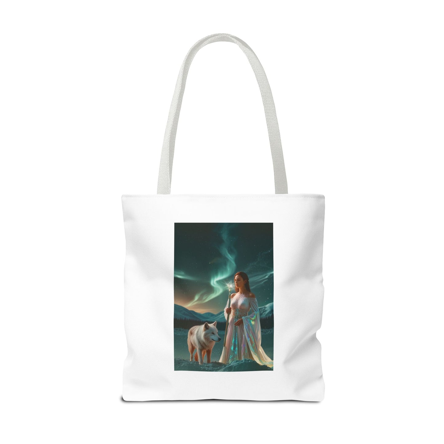 Tragetasche – Mystische Frau mit Wolf Aurora Art Tote