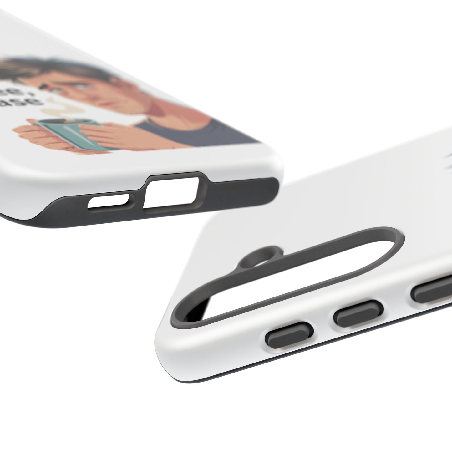 Samsung Phone Case – “First Coffee, Please” Funny Coffee Lover Protective Case