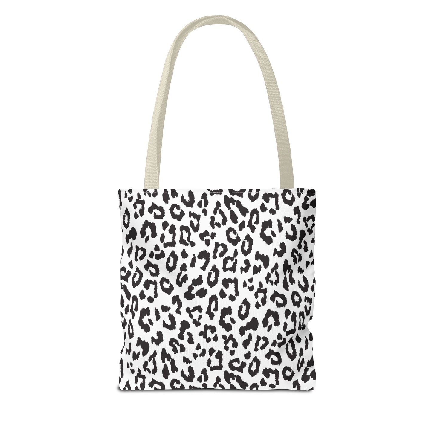 Leopard Print Tote Bag — Black & White All-Over-Print Shopper