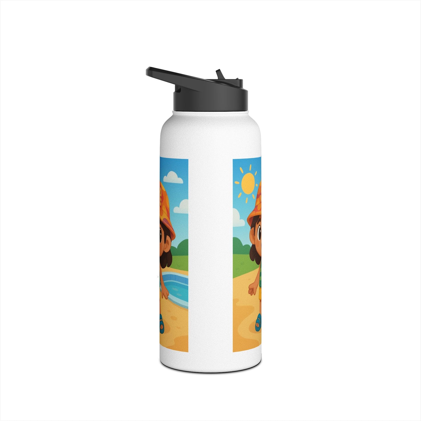 Botella térmica de acero inoxidable para niños Good Vibes — Botella térmica con dibujos de playa
