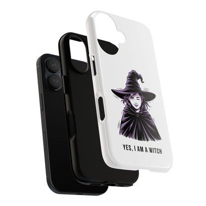 iPhone Yes, I Am a Witch Phone Case — Gothic Witch Illustration Protective Cover