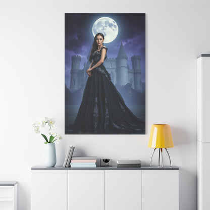 Gothic Moonlight Canvas Print — Elegant Dark Castle Portrait