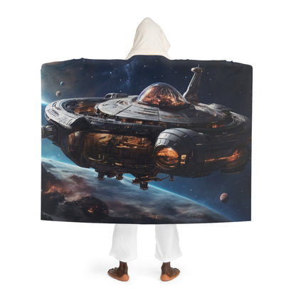 Hooded Sherpa Blanket — Galaxy Space Nebula Design