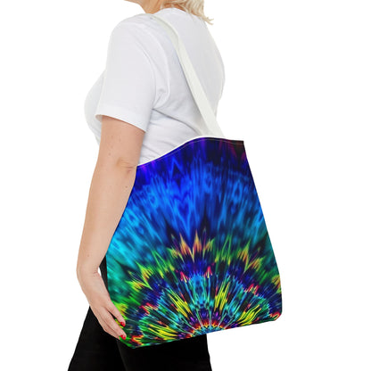 Tie-Dye Kaleidoscope Tote Bag — Vibrant All-Over Print Beach & Market Bag