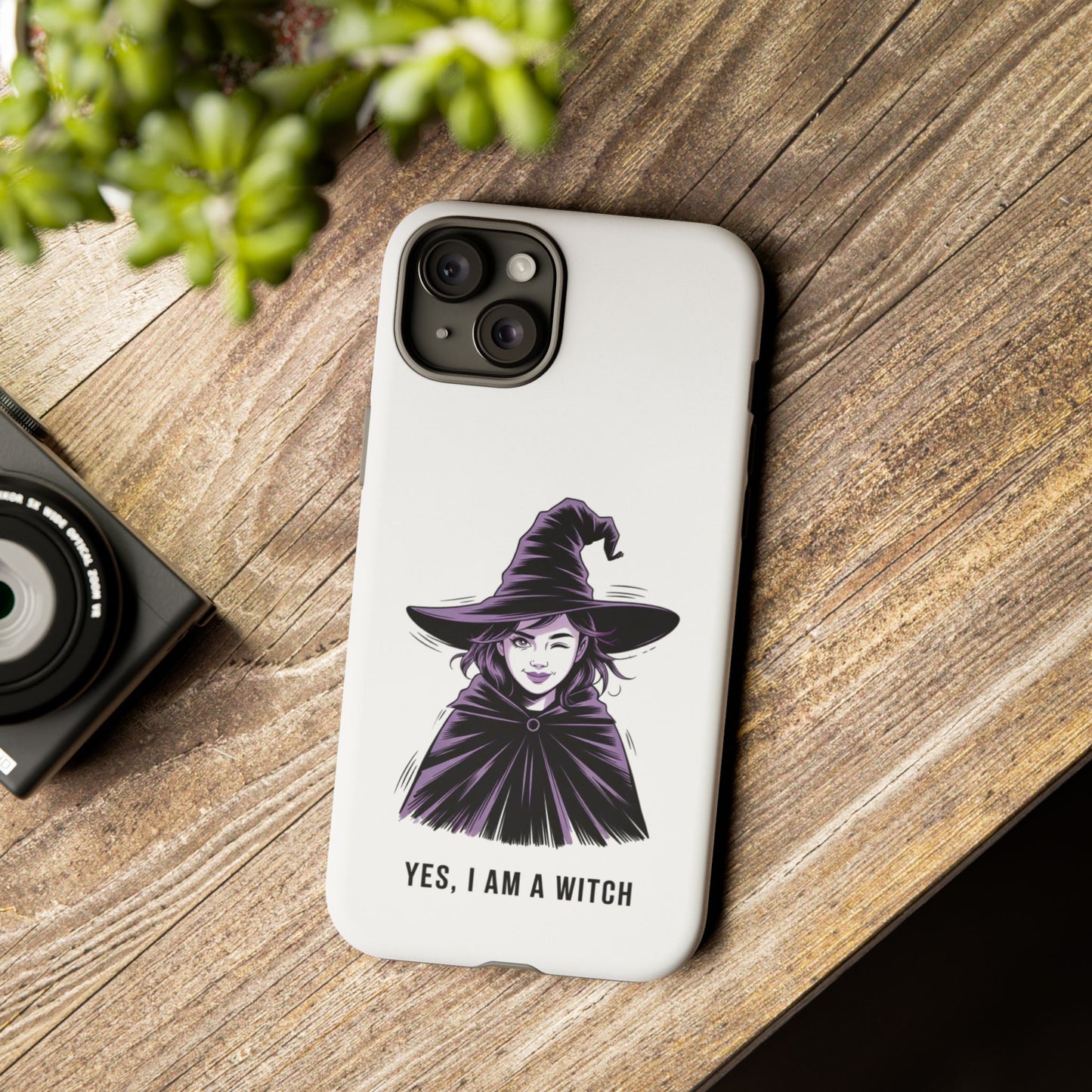 iPhone Yes, I Am a Witch Phone Case — Gothic Witch Illustration Protective Cover