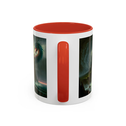 Fantasy Dragon Accent Coffee Mug – Unique Art for Gift Giving, Home Decor, Office Vibes, Halloween, etc.