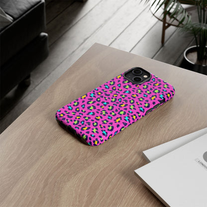iPhone Pink Neon Leopard Phone Case — Bold Protective iPhone Cover