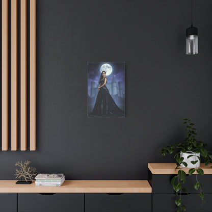 Gothic Moonlight Canvas Print — Elegant Dark Castle Portrait
