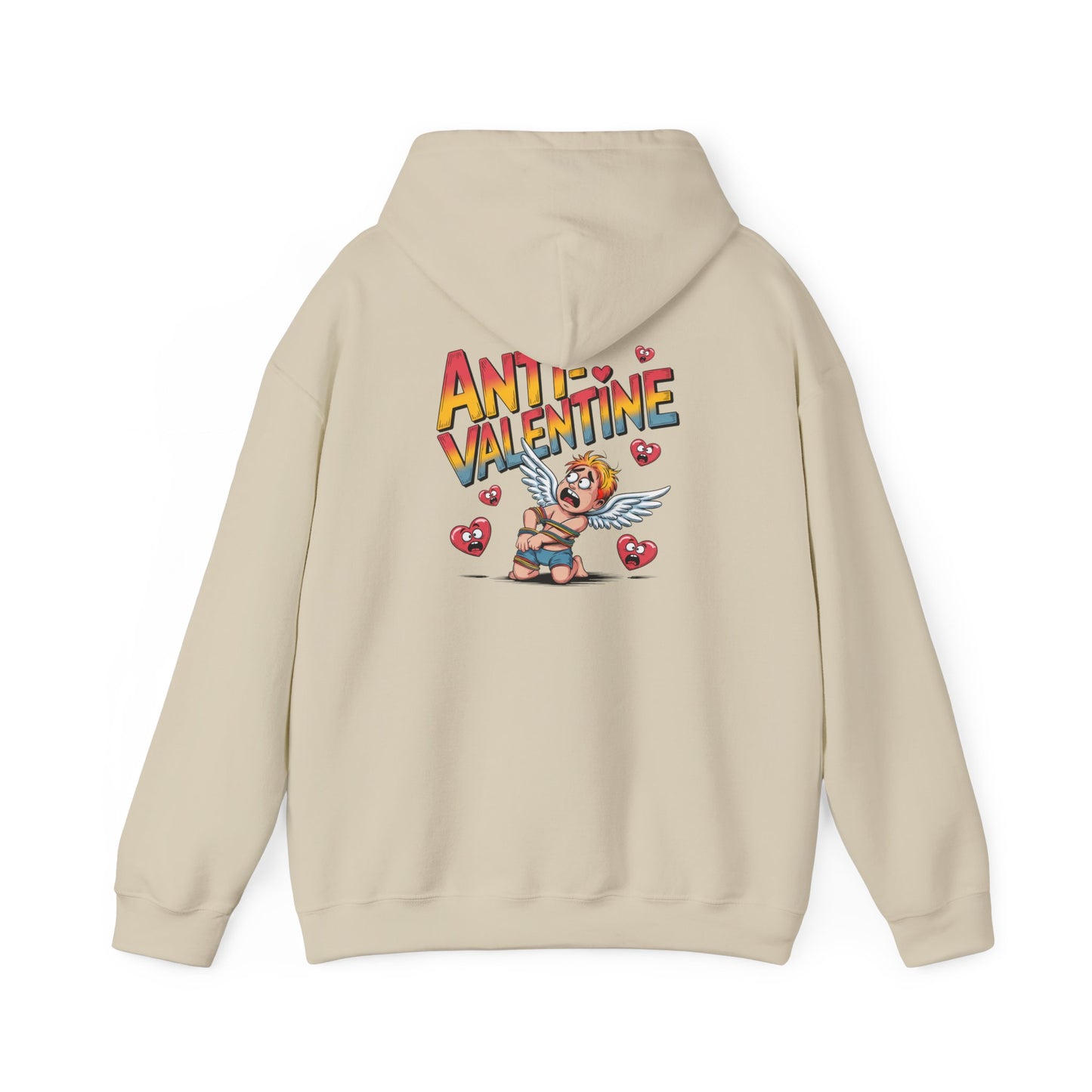 Anti-Valentine Hoodie — Funny Cupid Bear Graphic Pullover