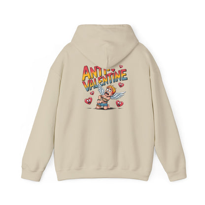 Anti-Valentine Hoodie — Funny Cupid Bear Graphic Pullover