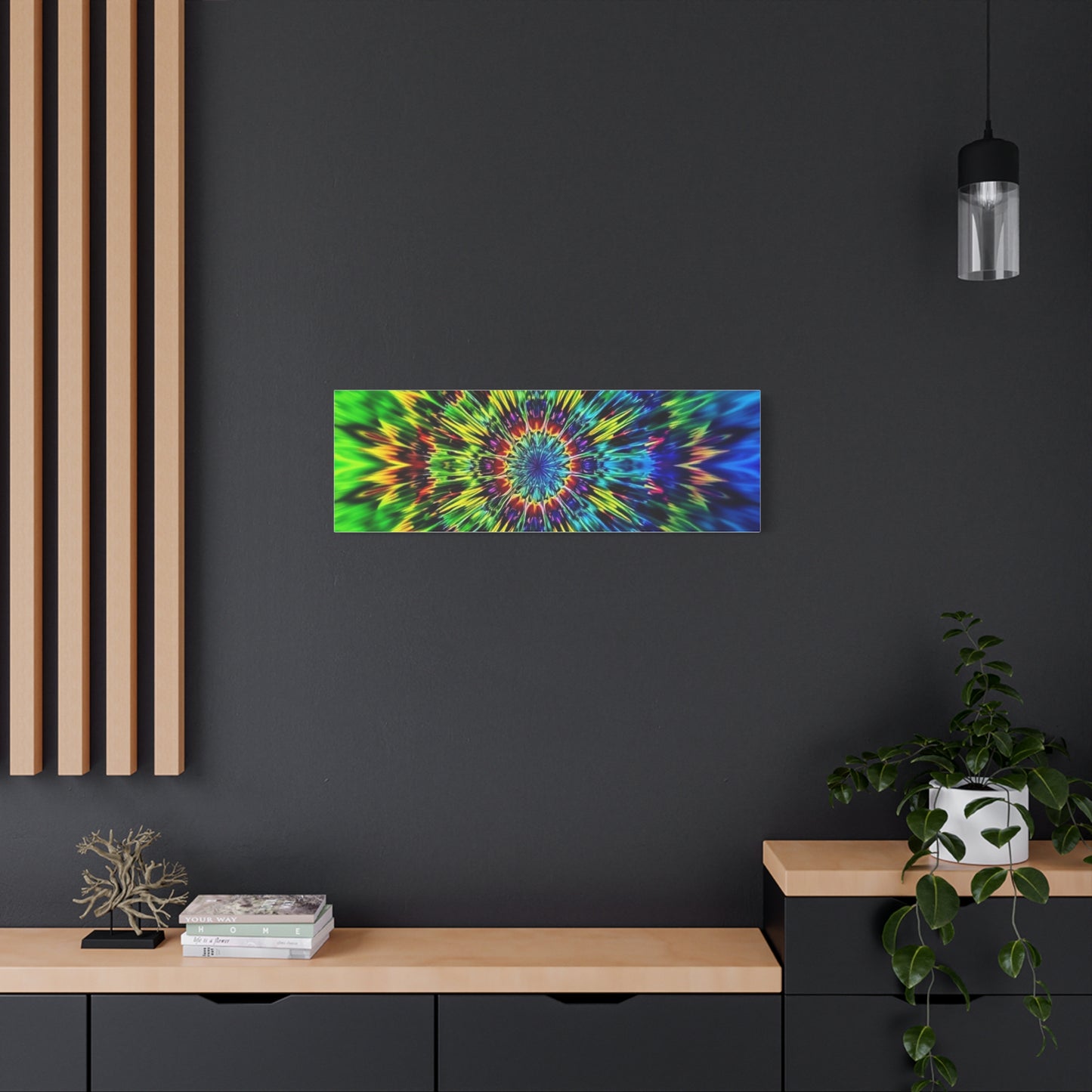 Psychedelic Kaleidoscope Matte Canvas Wall Art — Vibrant Mandala Stretched Canvas