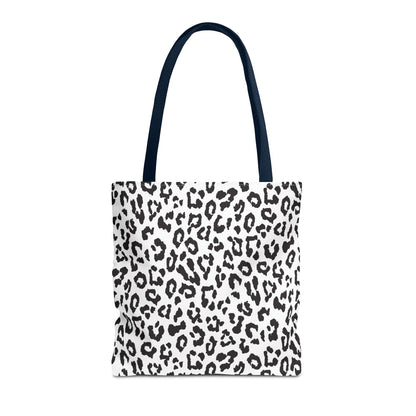Leopard Print Tote Bag — Black & White All-Over-Print Shopper
