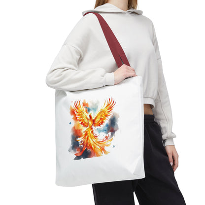 Phoenix Watercolor Tote Bag – Vibrant Rising Bird All-Over Print Tote