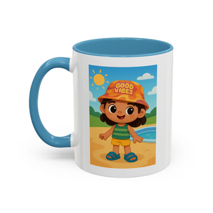 Good Vibes Beach Kid Mug — Accent Coffee Mug (11/15oz)