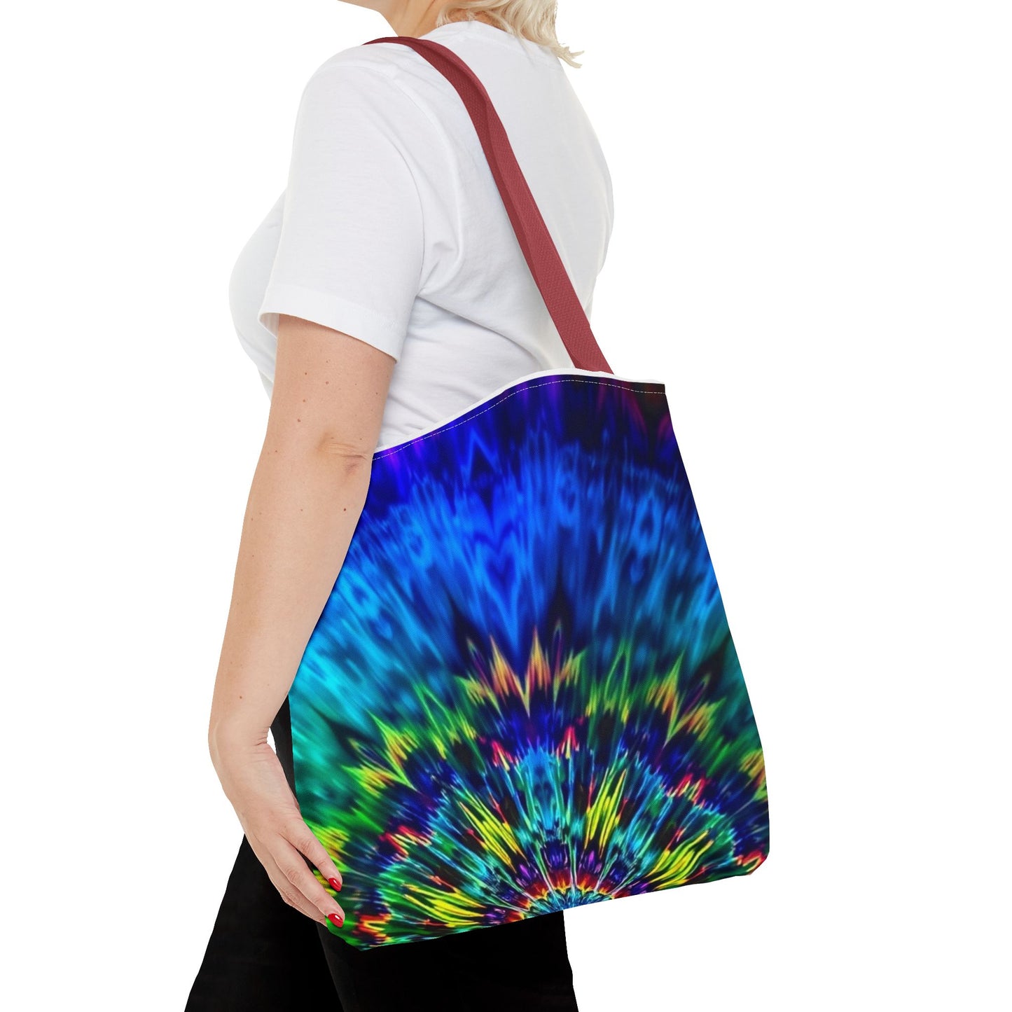 Tie-Dye Kaleidoscope Tote Bag — Vibrant All-Over Print Beach & Market Bag
