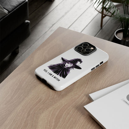 iPhone Yes, I Am a Witch Phone Case — Gothic Witch Illustration Protective Cover