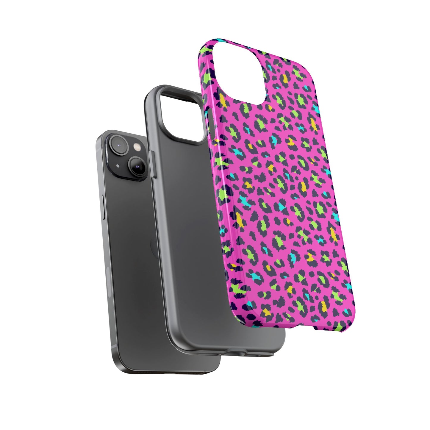 iPhone Pink Neon Leopard Phone Case — Bold Protective iPhone Cover