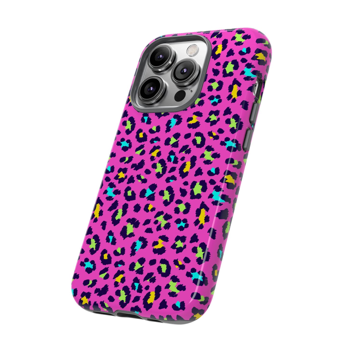 iPhone Pink Neon Leopard Phone Case — Bold Protective iPhone Cover