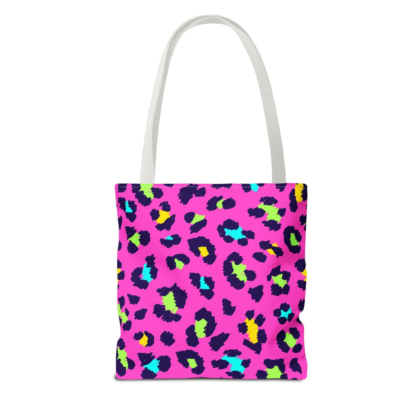 Neon Pink Leopard Print Tote Bag — Bright Animal Print Shopper