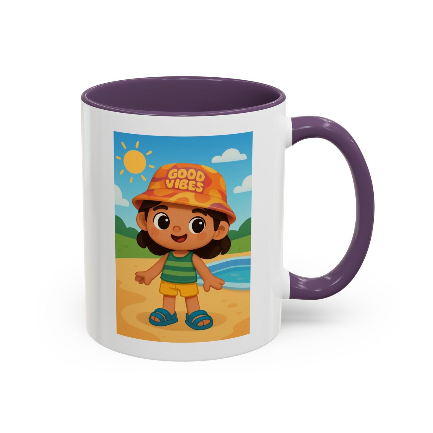Good Vibes Beach Kid Mug — Accent Coffee Mug (11/15oz)