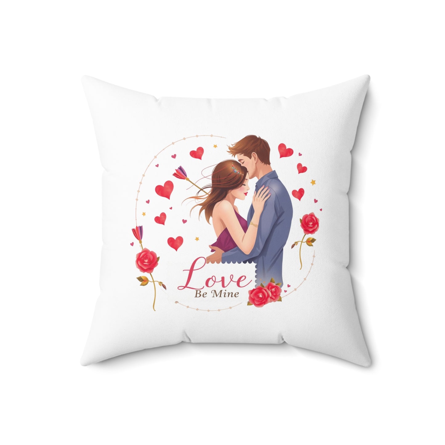 Romantic "Love Be Mine" Decorative Pillow — Couples Valentine's Throw Pillow