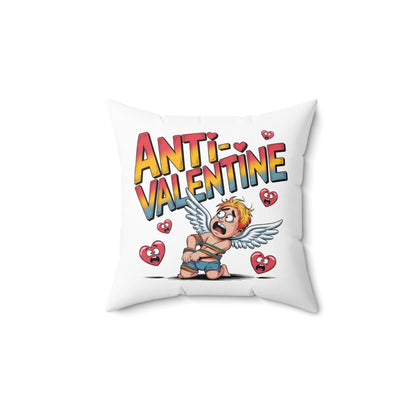 Anti-Valentine Pillow — Funny Anti-Love Decorative Throw Pillow (Cupid Bound Design)
