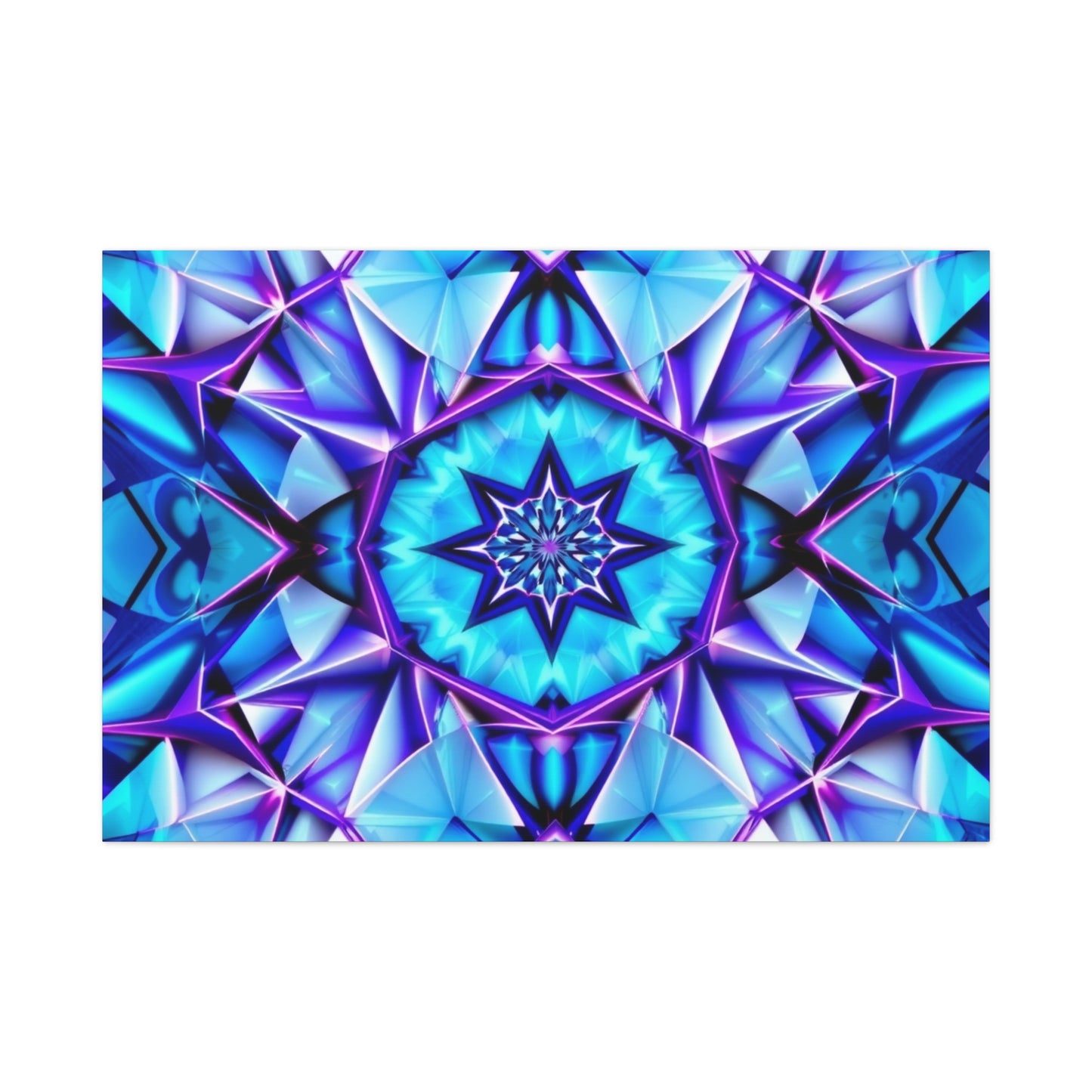 Blue Kaleidoscope Matte Canvas Wall Art – Stretched 1.25"