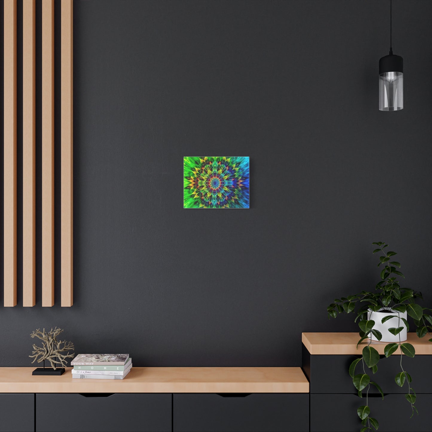 Psychedelic Kaleidoscope Matte Canvas Wall Art — Vibrant Mandala Stretched Canvas