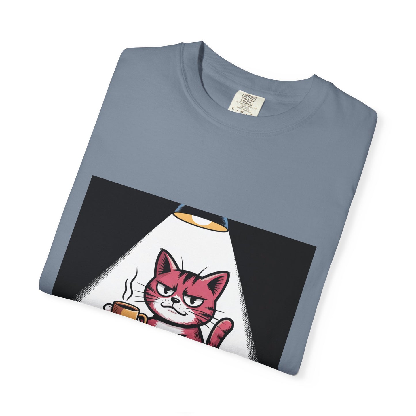 Camiseta divertida de gato y café: "Si valoras tu vida, déjame terminar mi café".
