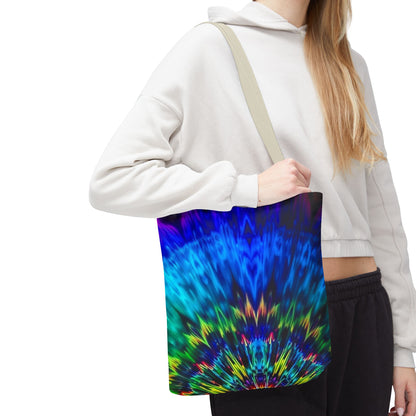 Tie-Dye Kaleidoscope Tote Bag — Vibrant All-Over Print Beach & Market Bag