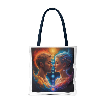 Mystic Soulmates Tote Bag — Celestial Couple Art AOP Tote
