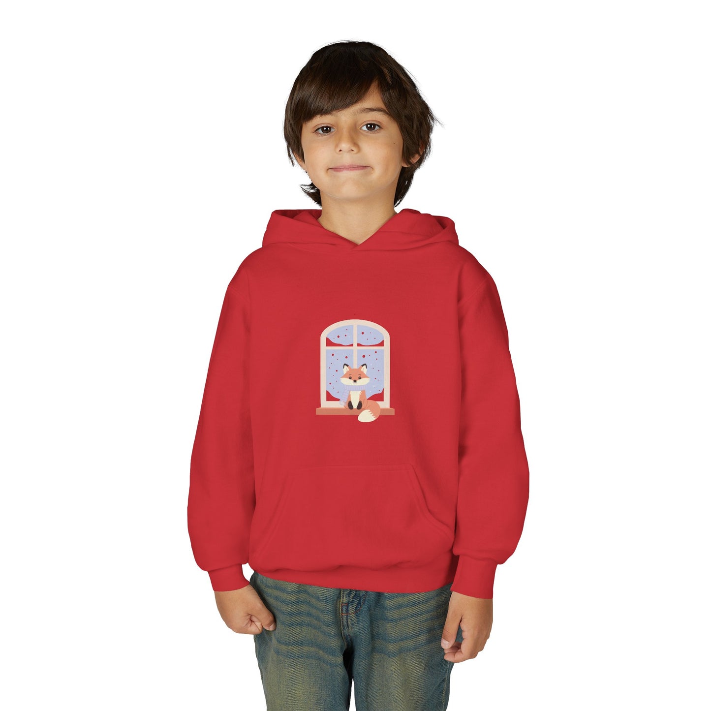Kids Fox Hoodie - Cozy Winter Window Design