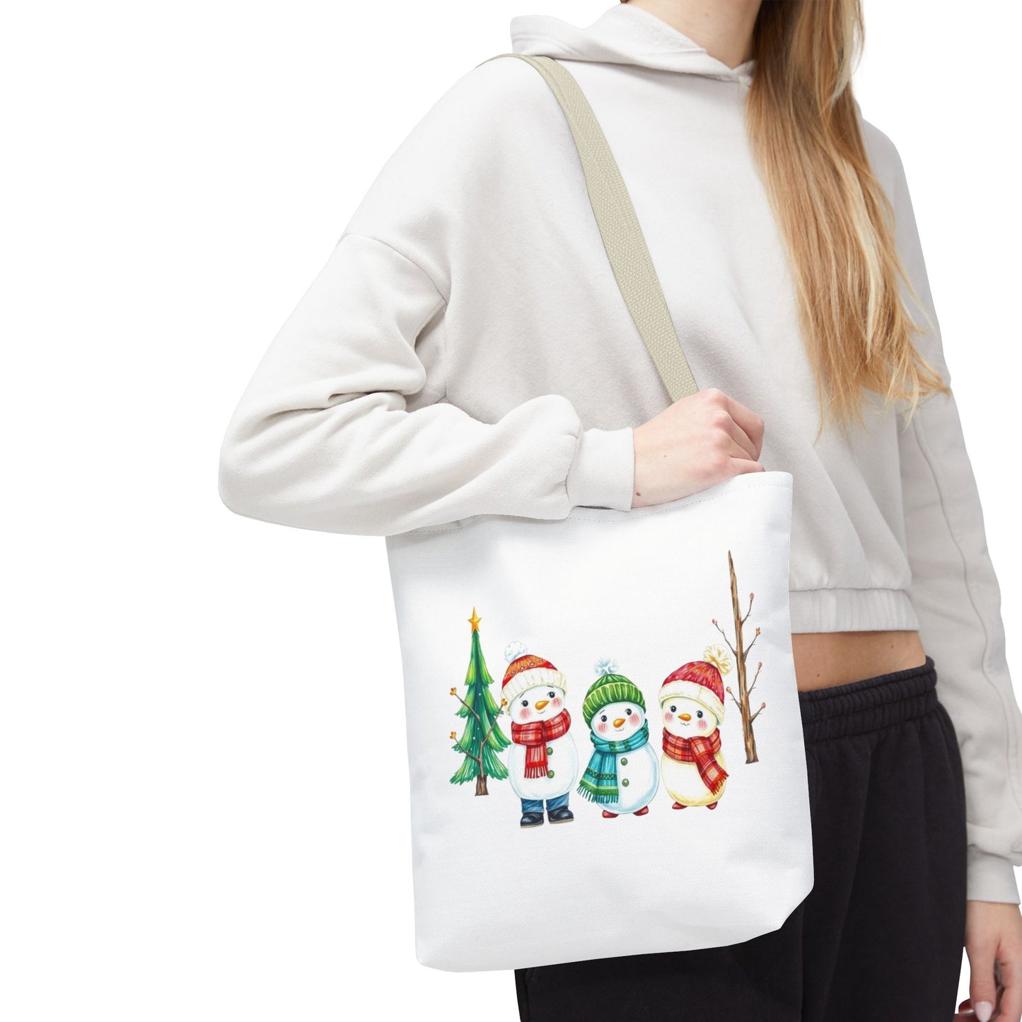 Christmas Snowman Tote Bag — Cute Holiday Winter Market Tote