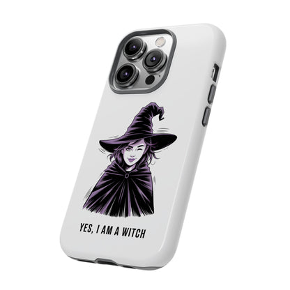 iPhone Yes, I Am a Witch Phone Case — Gothic Witch Illustration Protective Cover