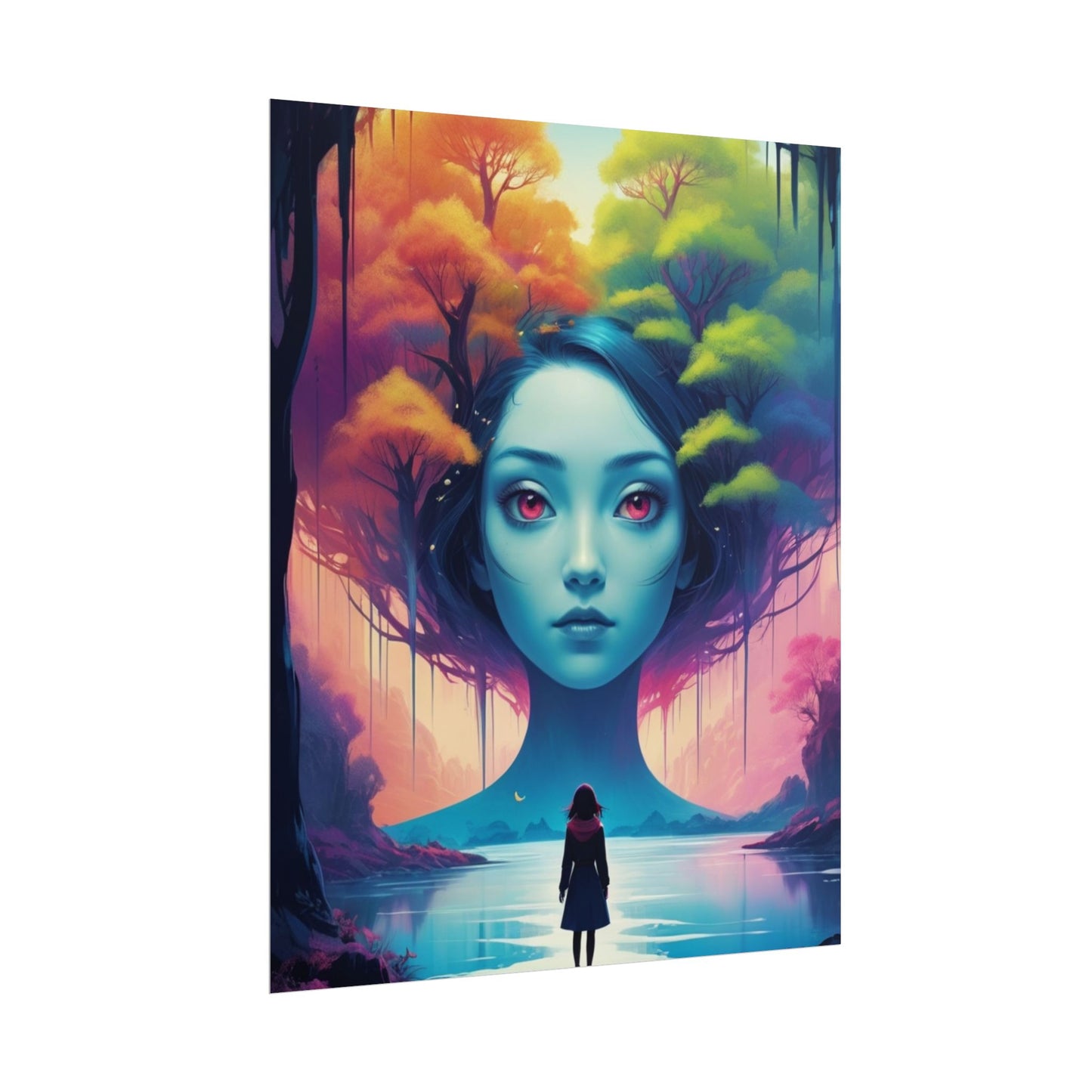 Poster „Surreale Waldgöttin“ – Fantasy-Kunst-Poster (gerollt)