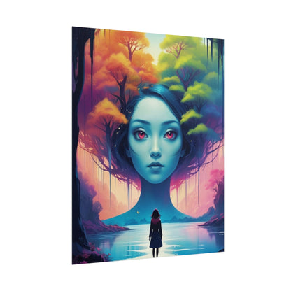 Poster „Surreale Waldgöttin“ – Fantasy-Kunst-Poster (gerollt)