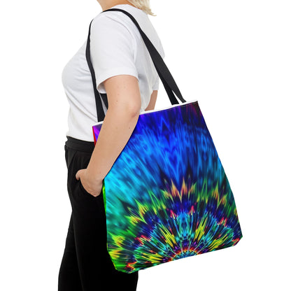 Tie-Dye Kaleidoscope Tote Bag — Vibrant All-Over Print Beach & Market Bag