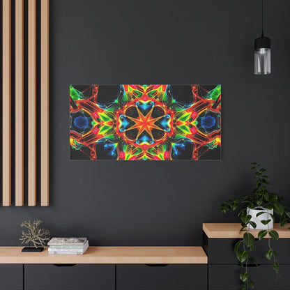 Kaleidoscope Neon Mandala Matte Canvas