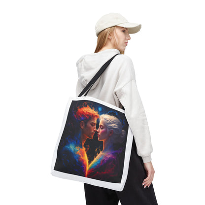 Cosmic Lovers Tote Bag — Fire & Ice Romantic Art AOP