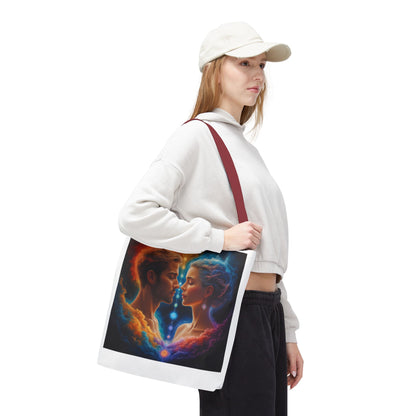 Mystic Soulmates Tote Bag — Celestial Couple Art AOP Tote