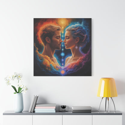 Spiritual Lovers Matte Canvas Print — Energetic Soulmate Portrait