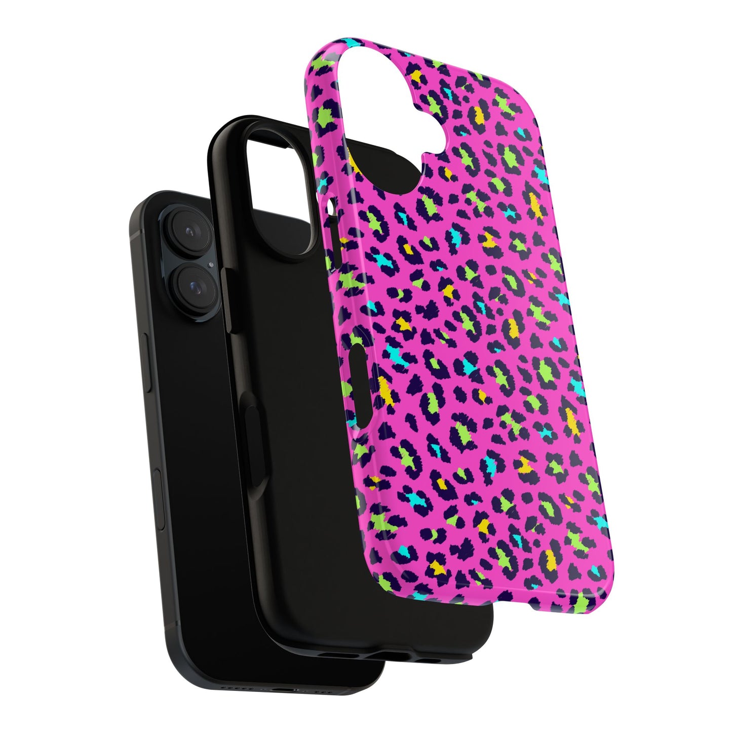 iPhone Pink Neon Leopard Phone Case — Bold Protective iPhone Cover