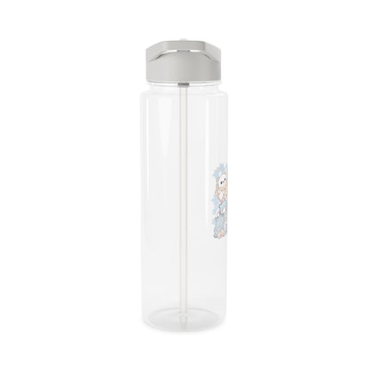 Niedliche pastellfarbene Plüsch-Tritan-Wasserflasche — Kawaii-Sportflasche mit Tiermuster